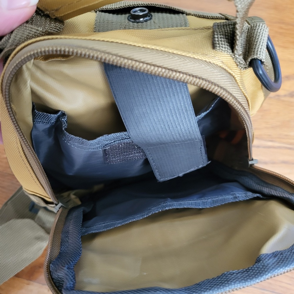 Small Tan Slingback‎ Backpack Tactical Military Style Hunting Camping Hiking - Picture 4 of 8